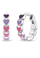 teensy-weensy enamel heart baby huggie earrings 